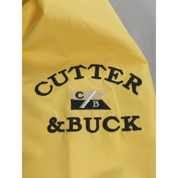 Y2K Cutter Buck CNBC Pullover Windbreaker Mens L Yellow ClimaGuard Jacket Logo - Picture 6 of 16